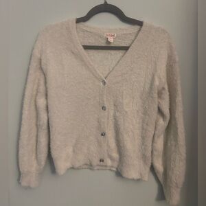 Cat & Jack Fuzzy Cream Kids Sweater Cardigan
